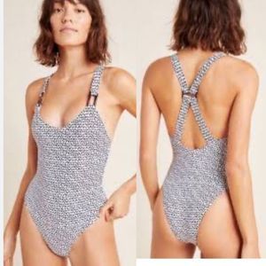 Tavik Black White One Piece Anthropologie Swimsuit XS